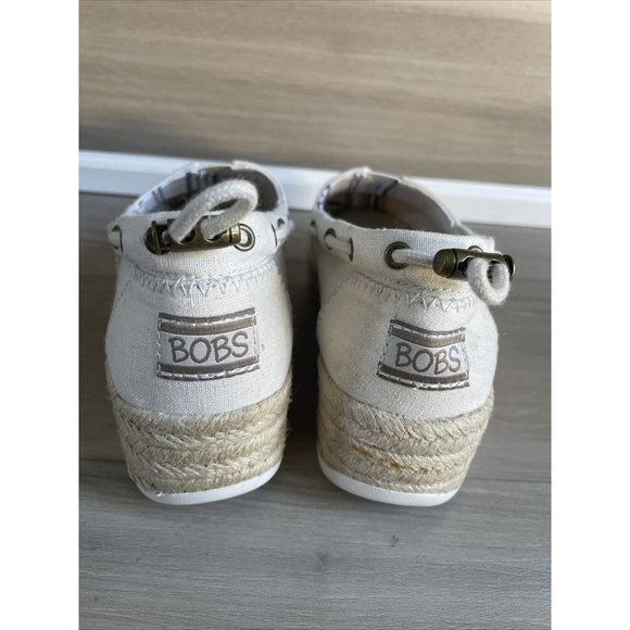 Bobs From Skechers Memory Foam Platform Shoes Size 6.5 womens beige ivory tan - Picture 4 of 10